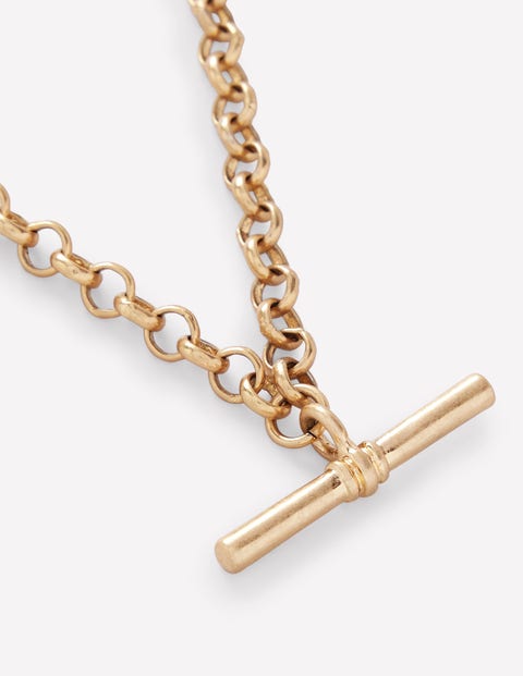 Ginger T Bar necklace, White, Rose gold-tone plated | Swarovski