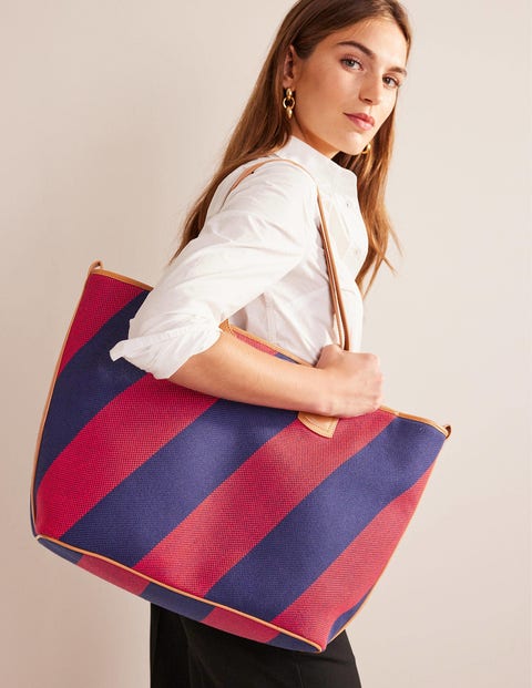 Trapeze Tote Bag Red Navy Stripe Women Boden, Red Navy Stripe