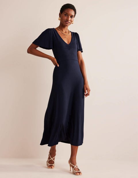 navy midi dress