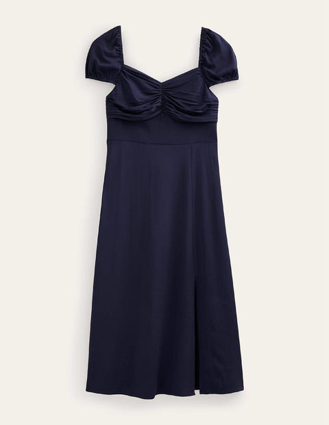 Cap-Sleeve Midi Dress Blue Women Boden