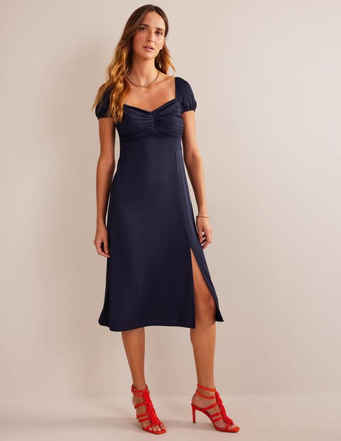 Cap-Sleeve Midi Dress - Navy | Boden US