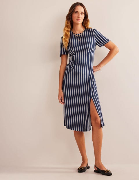 striped midi dress