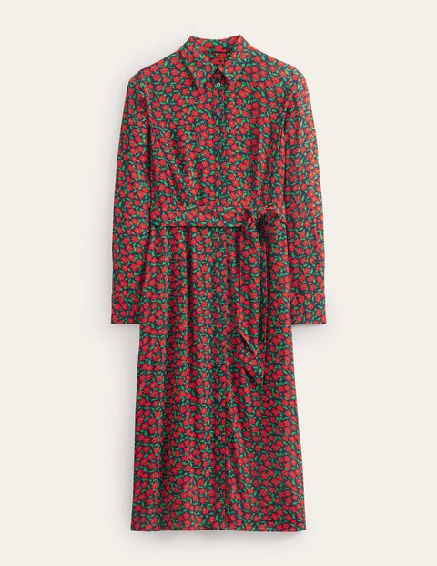 Kate Hemdblusenkleid in Midilänge Damen Boden, Pepperoni, Petal Pop
