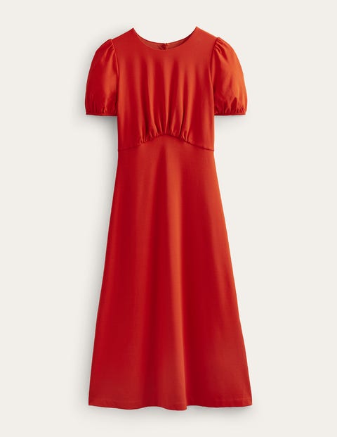 Nancy Ponte Midi Dress Orange Women Boden