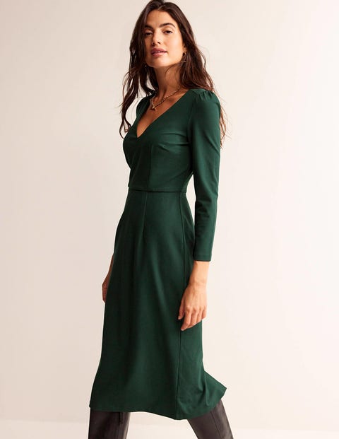 Bethany Ponte Midi Dress - Chatsworth Green | Boden UK