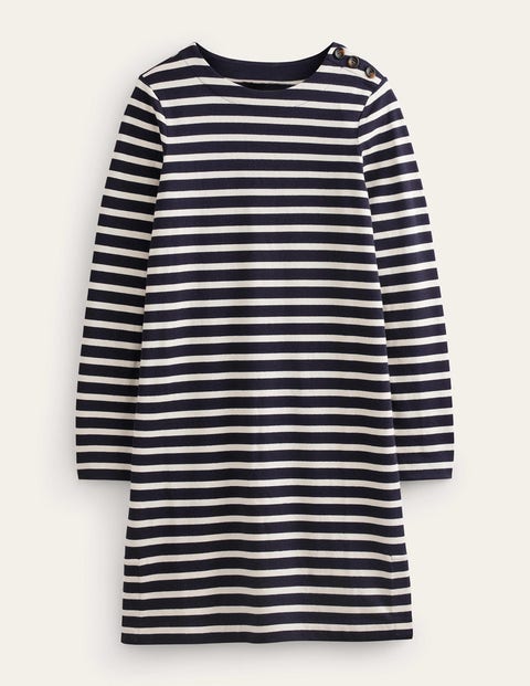 Sophie Breton Jersey Dress - Navy, Ivory Stripe | Boden UK