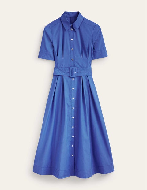 Boden Pippa Midi Shirt Dress Cobalt Blue Women