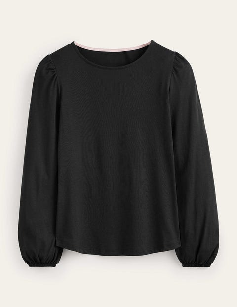 Supersoft Long Sleeve Top Black Women Boden