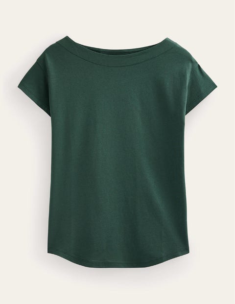 Supersoft Boat Neck T-Shirt Green Women Boden