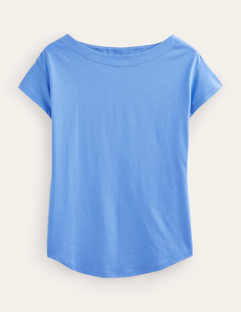 Supersoft Boat Neck T-Shirt Blue Women Boden