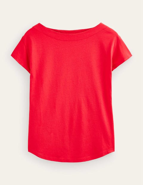 Supersoft Boat Neck T-Shirt Red Women Boden