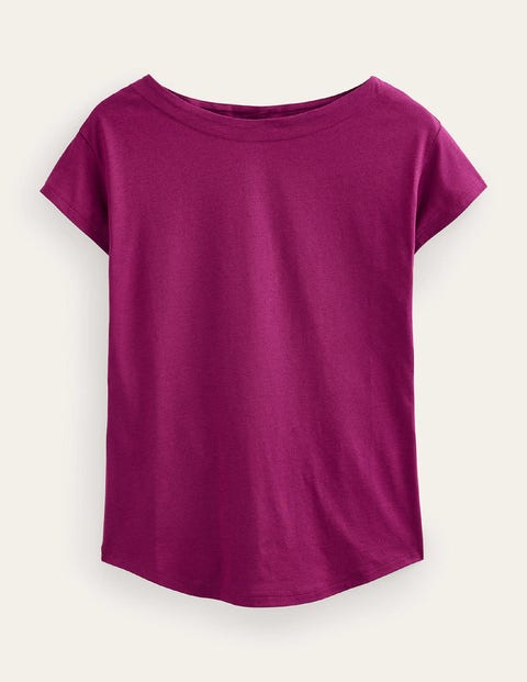 Supersoft Boat Neck T-Shirt Purple Women Boden
