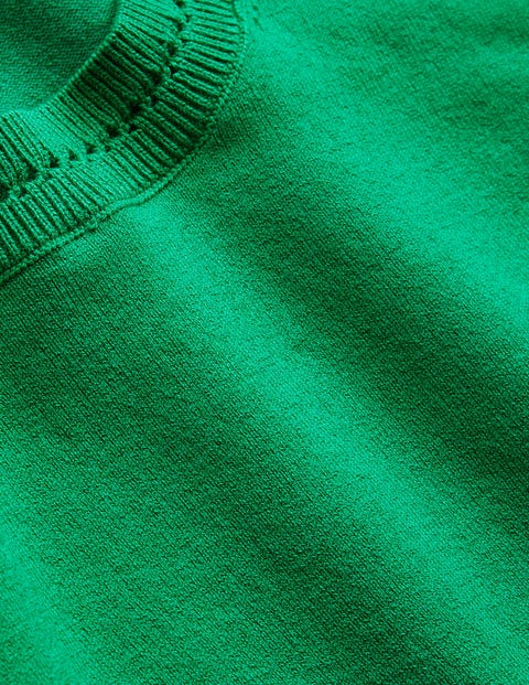 Catriona Cotton Crew Jumper - Meadow Green | Boden US