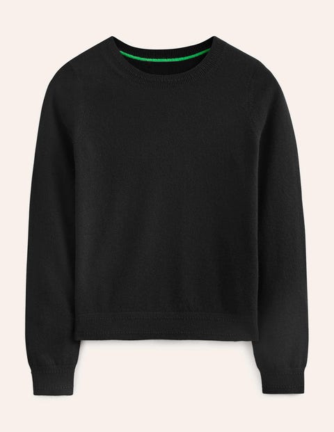 Boden Eva Cashmere Crew Neck Sweater Black Women