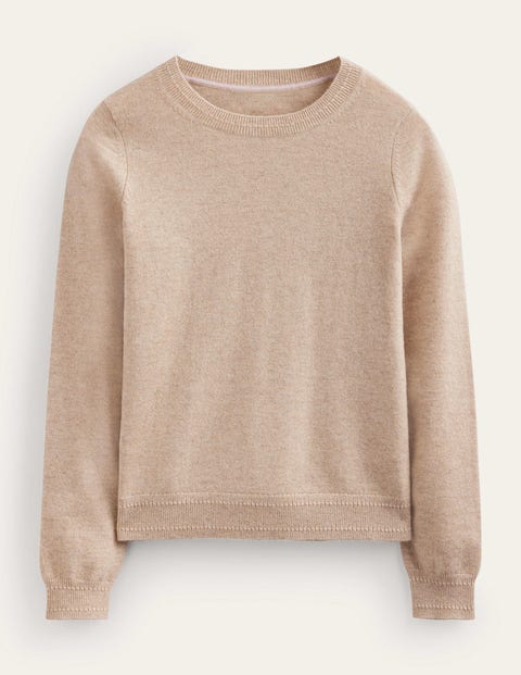 Eva Cashmere Crew Neck Jumper Beige Women Boden