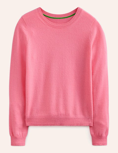 Boden Eva Cashmere Crew Neck Sweater Azalea Pink Women