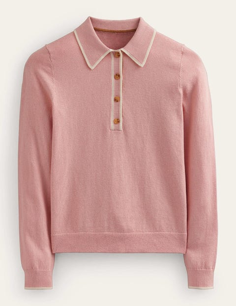 Merino Blend Henley Jumper Pink Women Boden