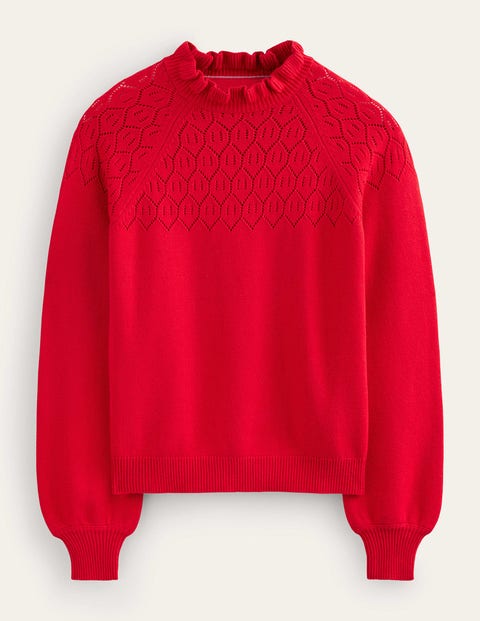 Boden Pointelle-detailed Sweater Hot Pepper Women