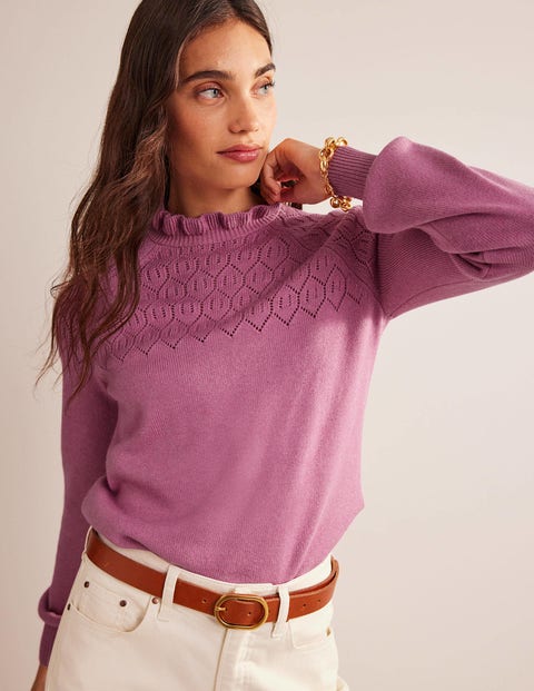 Pullover mit Pointelle-Detail - Erdbeer-Sorbet | Boden AT
