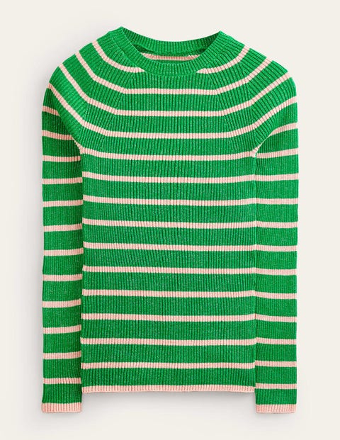 Shop Boden Effie Sparkle Stripe Sweater Meadow Green, Chalky Pink Women