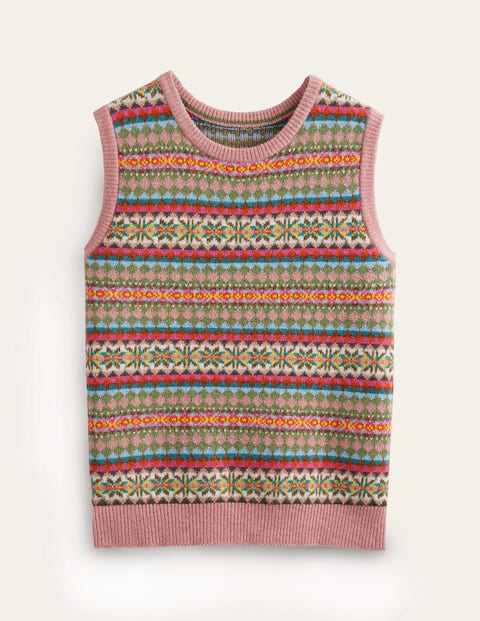 Edie Fair Isle Tank Multi Women Boden