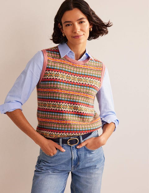 Edie Fair Isle Sweater Vest - Heritage Fair Isle | Boden US