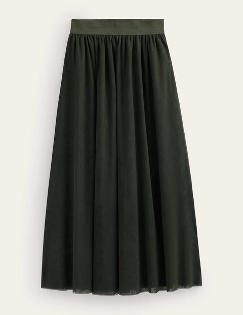 Tulle Full Midi Skirt Green Women Boden