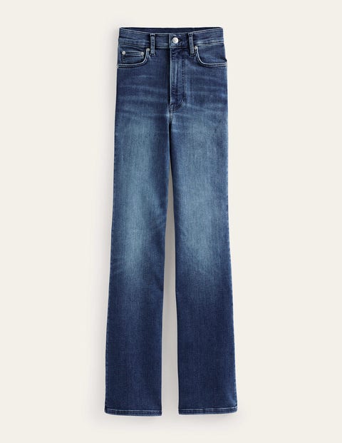 Hoch geschnittene Jeans mit klassisch geradem Bein Damen Boden