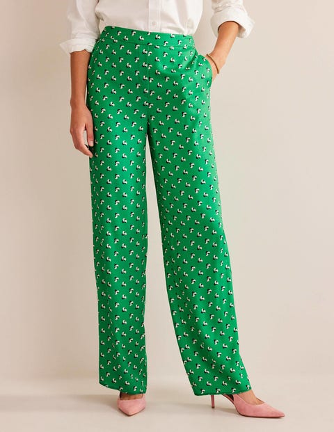Printed Pull-On Pants - Meadow Green, Falling Dot | Boden US