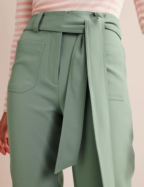 Tie waist tapered sales pants