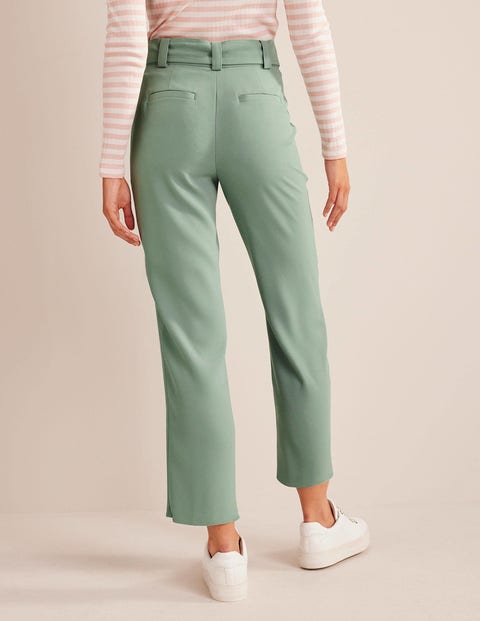 Tie-Waist Tapered Trousers - Iceberg Green