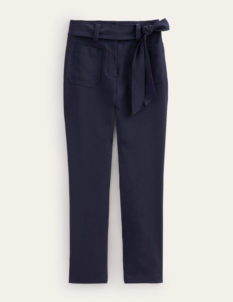Shop Boden Tie-waist Tapered Pants Navy Women