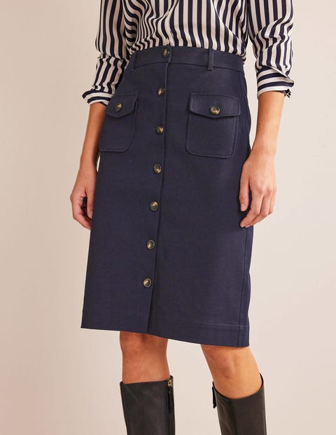 Utility Pocket Midi Skirt - Navy