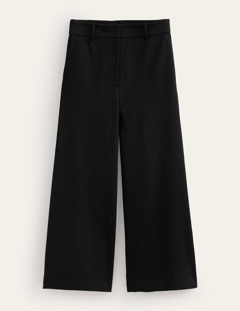 Wide-Leg Ponte Culottes Black Women Boden