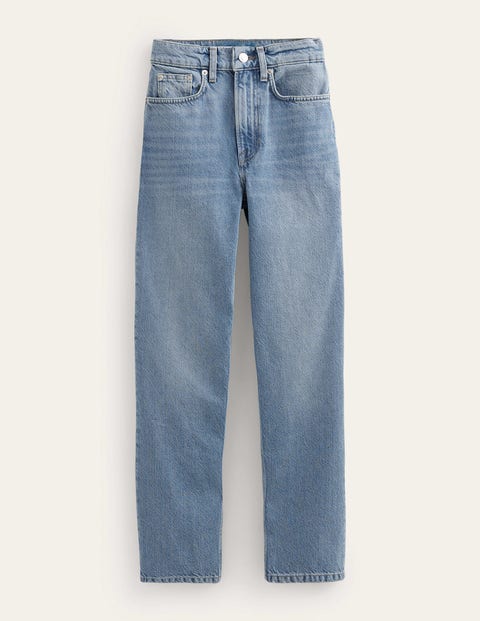 Schmal zulaufende Jeans mit mittelhohem Bund Damen Boden, Hell Medium Vintage