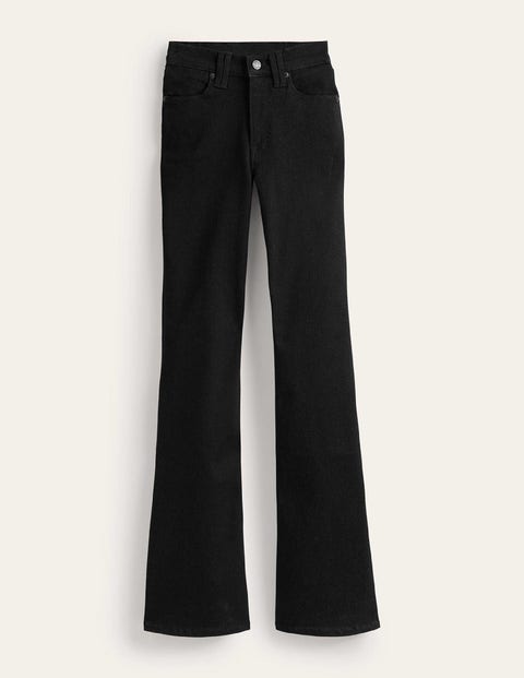 Schmale Jeans mit mittelhohem Bund und leichtem Schlag Damen Boden, Verwaschenes Schwarz