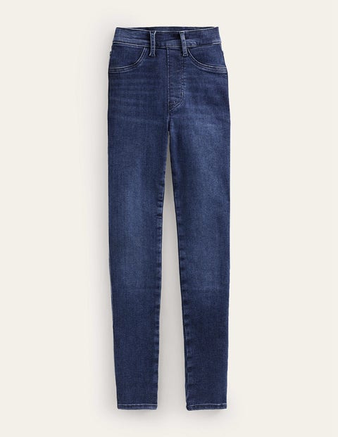 High Rise Pull-On Skinny Jeans - Mid Vintage | Boden US