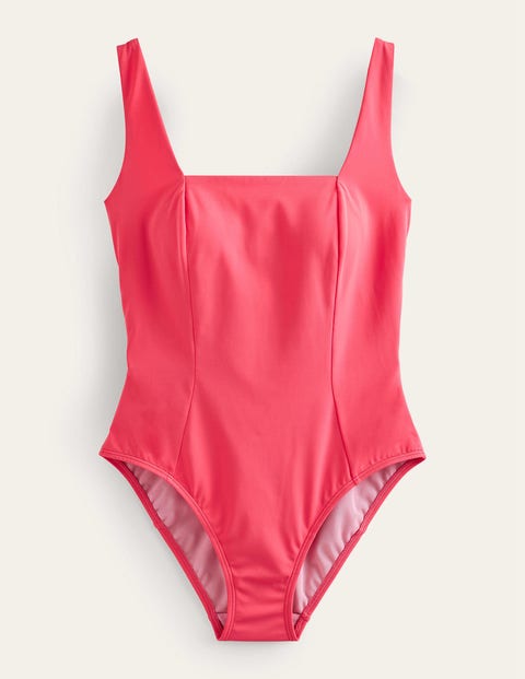 Square-Neck Panelled Swimsuit Pink Women Boden
