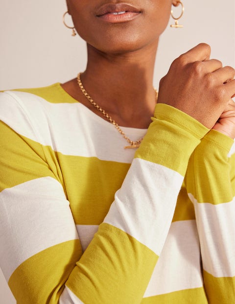 White top yellow sleeves cheap