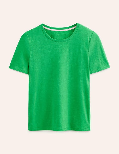 Cotton Crew Neck T-Shirt Green Women Boden