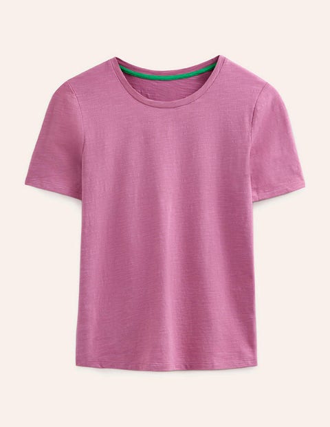 Baumwoll-T-Shirt mit Rundhalsausschnitt - Erdbeer-Sorbet | Boden DE