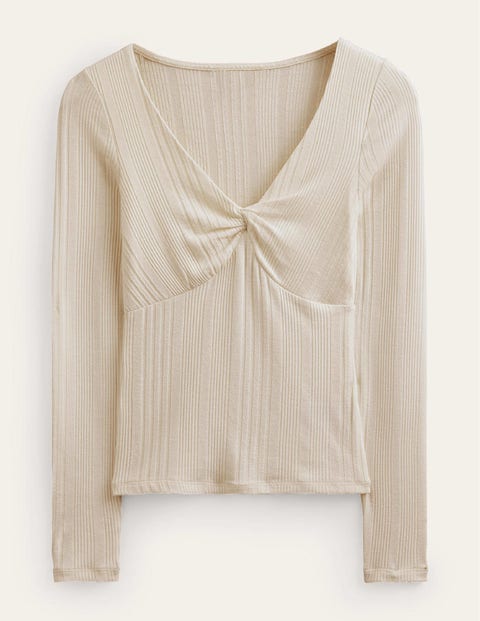 Tie Front Top - Ivory