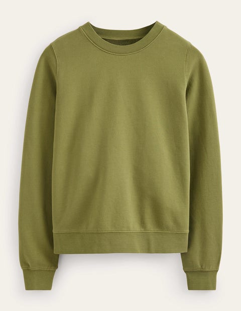 Kastenförmiges Sweatshirt aus tiefem Rippstrick Damen Boden, Olivgrün
