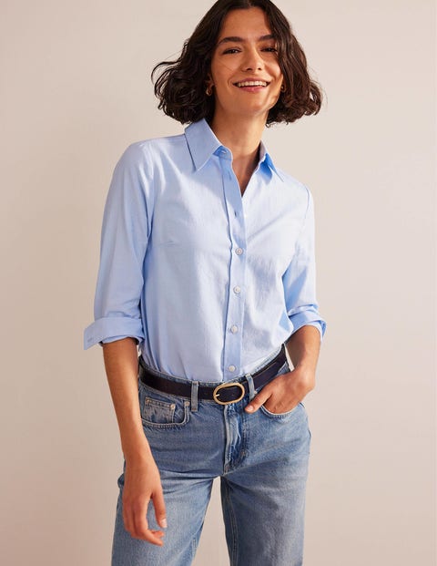 Sienna Cotton Shirt - Blue Oxford | Boden US