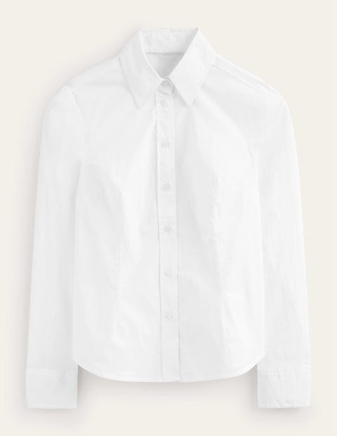 Saskia Stretch-Cotton Shirt White Women Boden