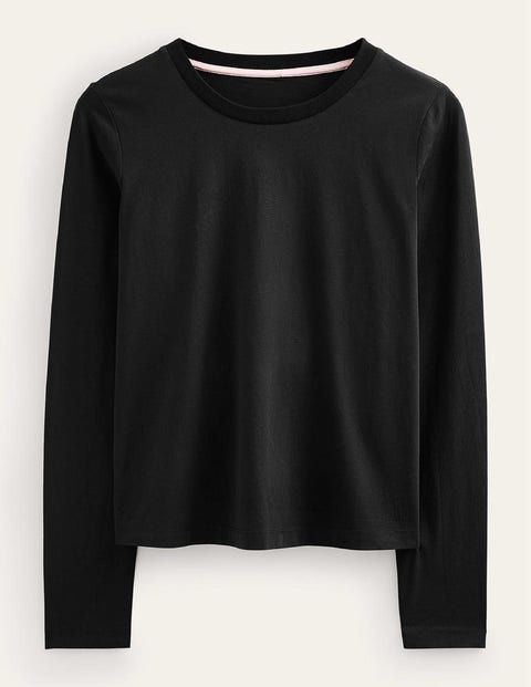 Pure Cotton Long Sleeve Top - Black | Boden US