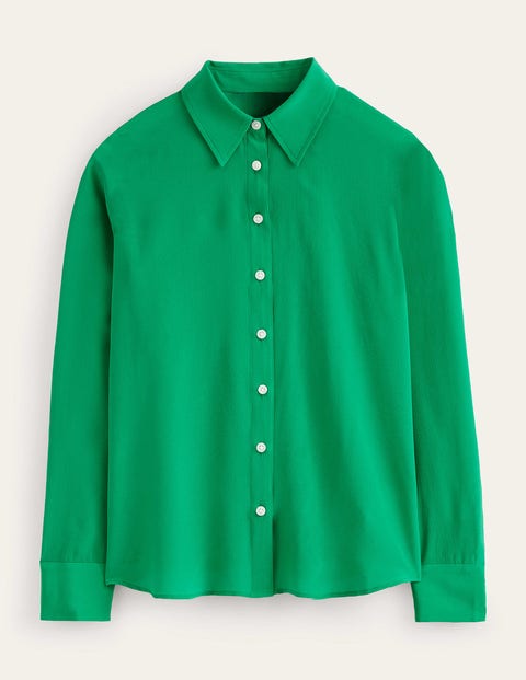 Sienna Silk Shirt Green Women Boden