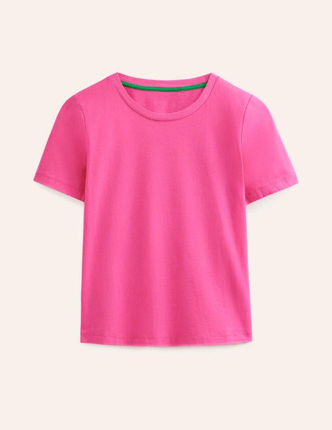 Pure Cotton Crew T-shirt Pink Women Boden