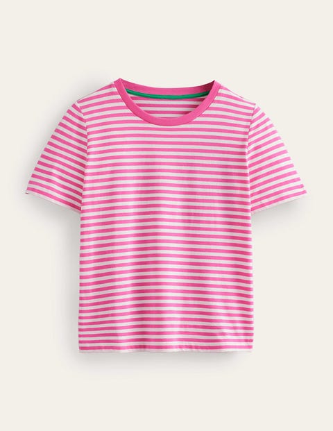 Pure Cotton Crew T-shirt Pink Women Boden