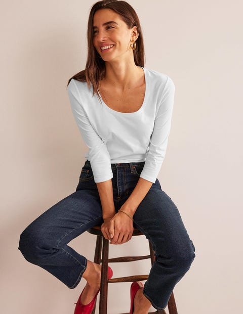 Damen Oberteil Mit 3/4-Ärmeln - Boho Style, Weich & Atmungsaktiv, Lässige Passform Für Sommer & Herbst